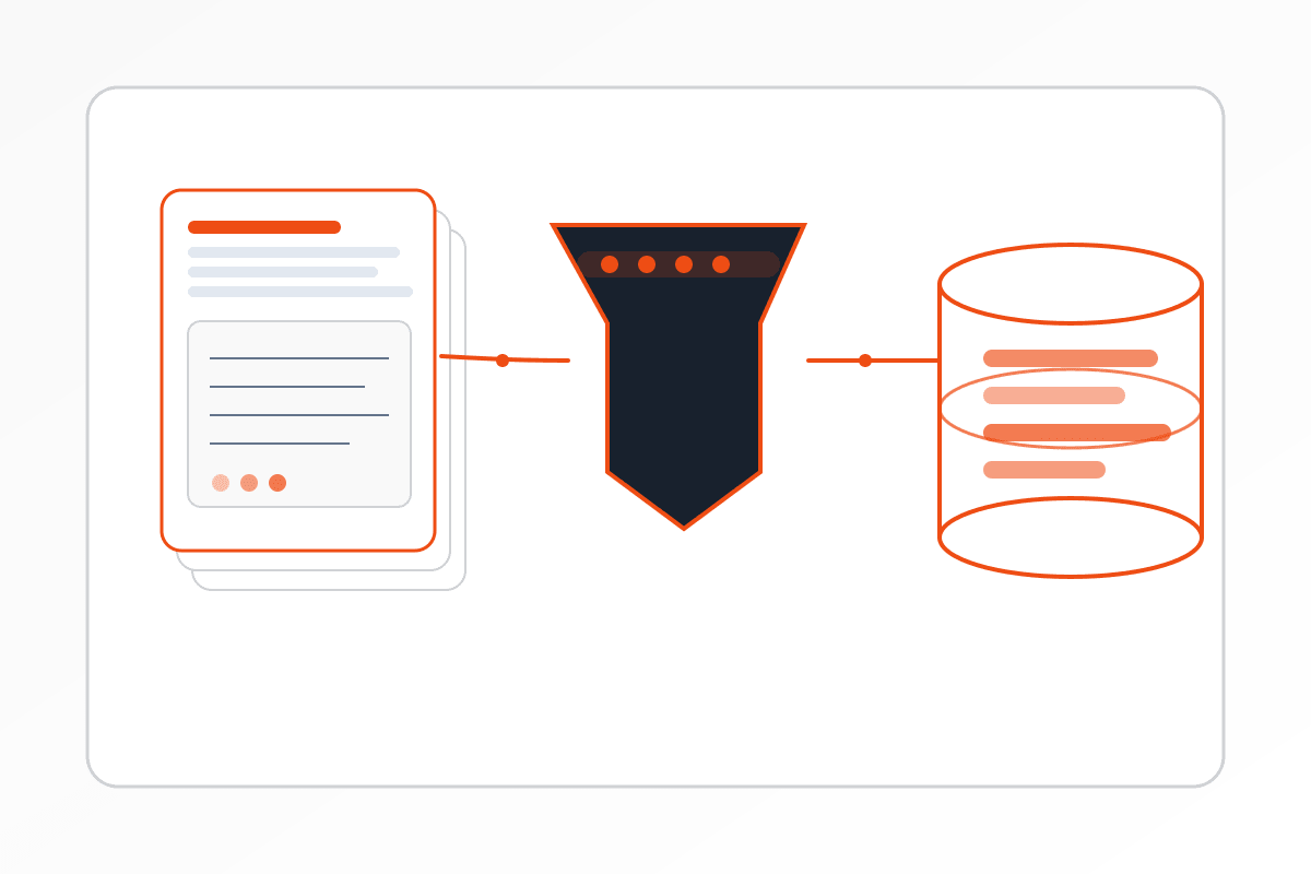 Data-heavy operations AI processing illustration
